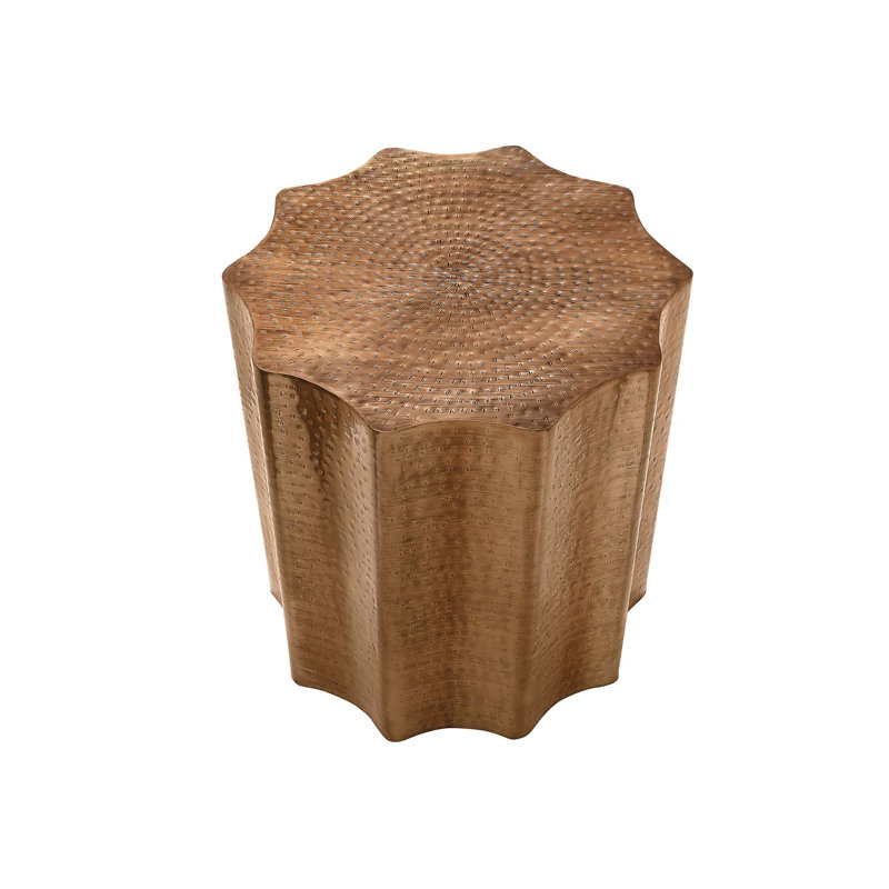 Table d'appoint, tambour, côté, bout, table de chevet, lampe, métal, contemporain, moderne, Cuivre