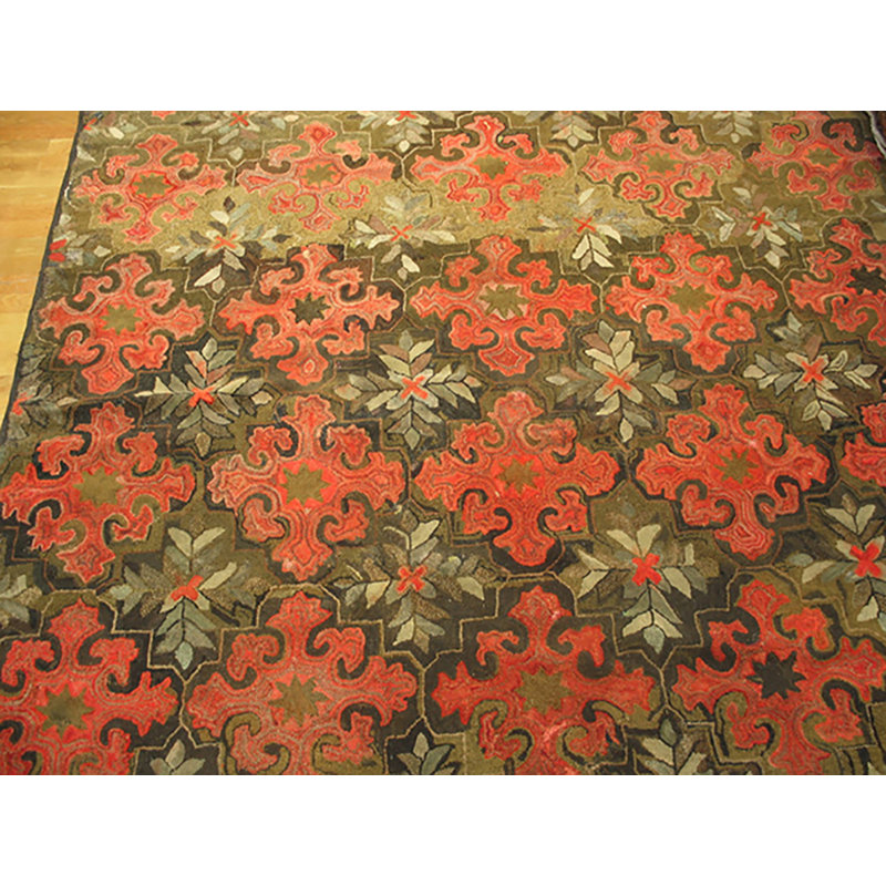 Tapis crocheté vert antique