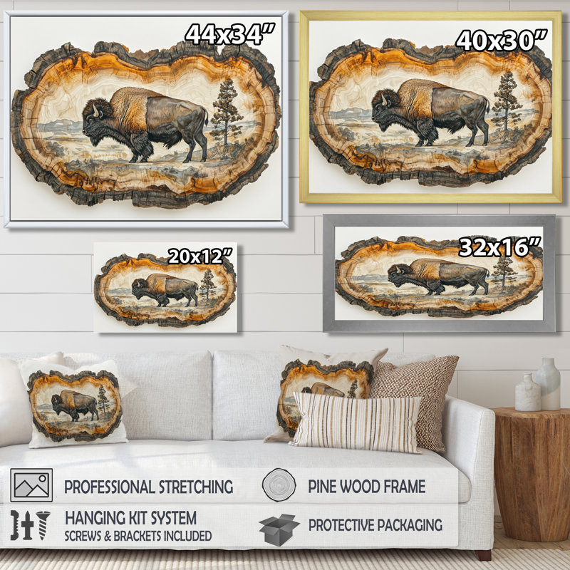 Gianluka II - Animals Large Wall Art, Cadre simple, Noir, H 12 po x l 20 po
