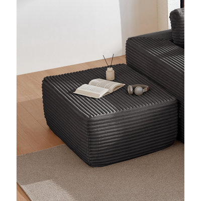 Fauteuil en velours côtelé luxueux, réversible de luxe gris, sans assemblage, 373 - 001, avec couchette souple de 17 po de hauteur et structure à haute résilience requise, largeur de 29,62 po