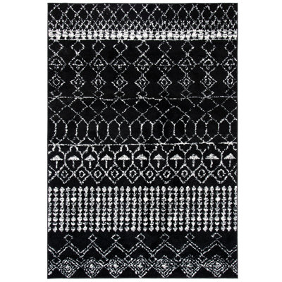 Tapis noir à motif géométrique Cobos