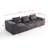 Modular Corduroy Sectional Sofa, 3-Seat All-Foam Compressed Couch, Deep Seating Low-Profile, 111.4 W X 40.7 D X 23.6 H-558133751
