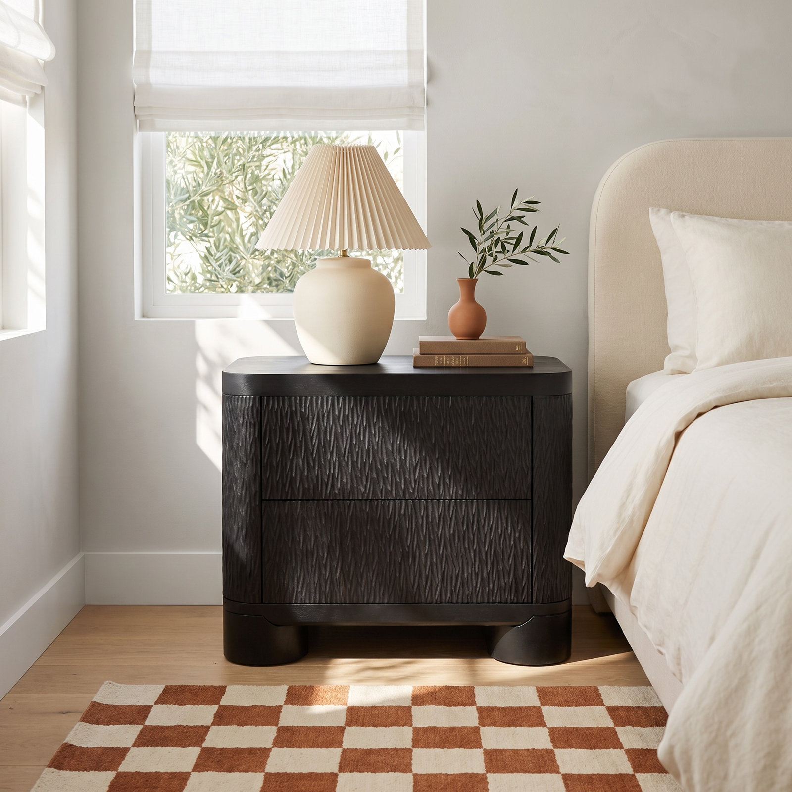 Carved Mango Nightstand