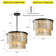 5 Light Modern Coastal 20" Shell Flush Mount Ceiling In Matte Black