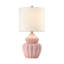 Lampe de table en céramique striée 18,5 po avec abat-jour tambour-1664796064