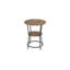 Table d'appoint ronde industrielle, table de bout latérale de 22 pouces avec tablette de rangement, finition en bois récupéré et structure en métal noir pour le salon