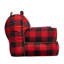 Fauteuil à billes en sherpa rouge et noir