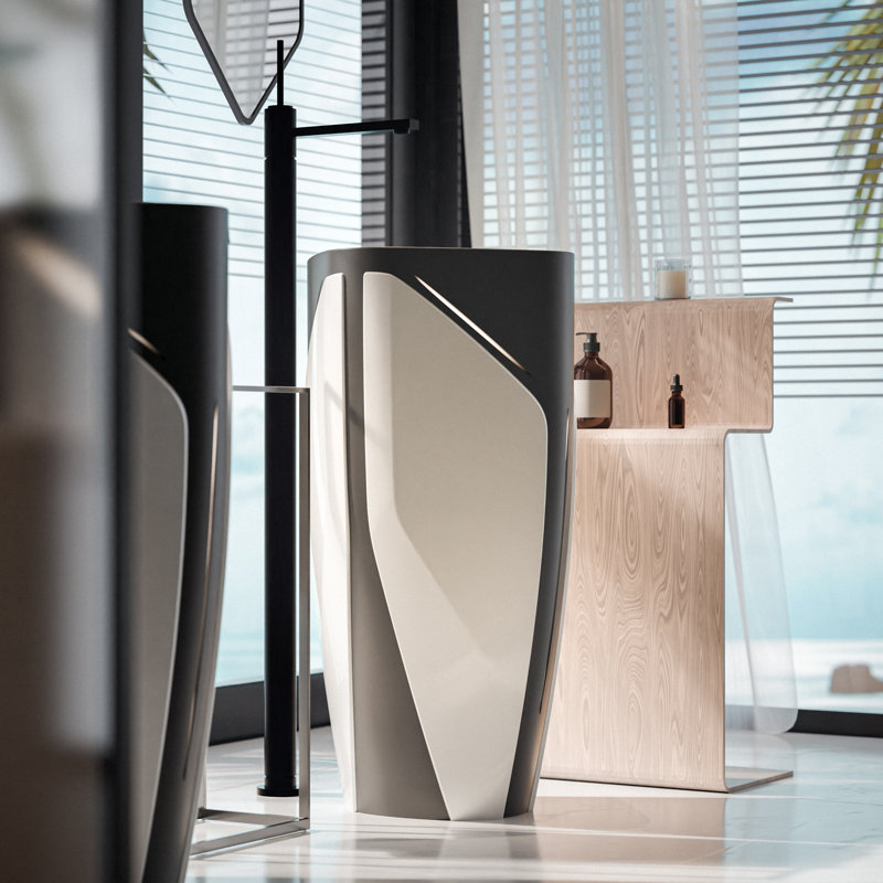 Elvano by Tonino Lamborghini Freestanding Sink, Black/Gold
