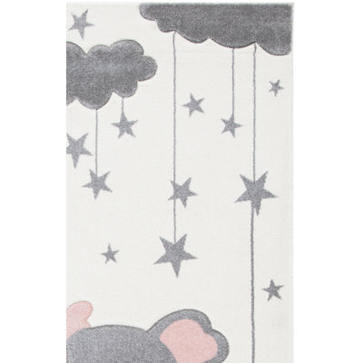 Ivory/Pink Area Rug