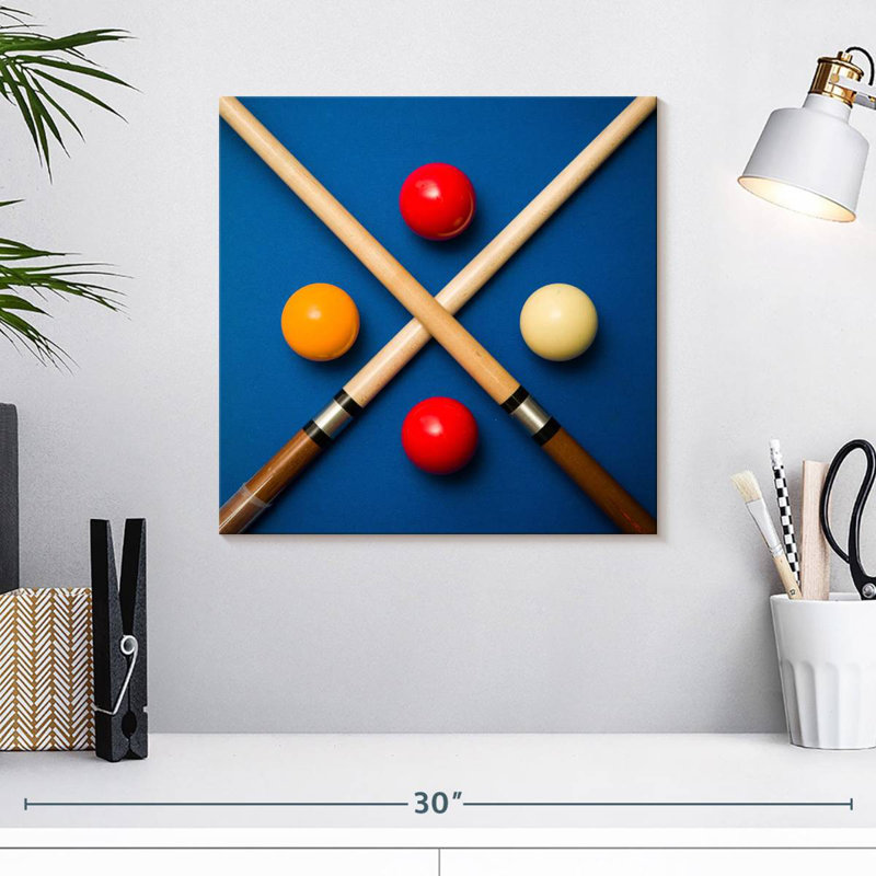 Balle et bâtons de billard Senne, H 16 po x l 16 po