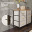  6 Drawer Fabric Chest of Drawers w/ Wooden Top for Hallway Black-423723292