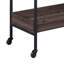 Petit chariot de service rectangulaire pour salle à manger, tablette à 2 niveaux, cadre en métal noir et noyer, plateau en bois recouvert, chariot porte-gobelet, cuisine sur papier