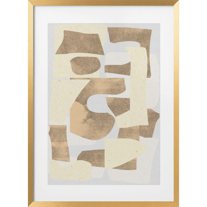 "Collage de papier n ° 4" abstrait par The Miuus Studio - reproduction d'art encadrée, H 30 po x l 20 po