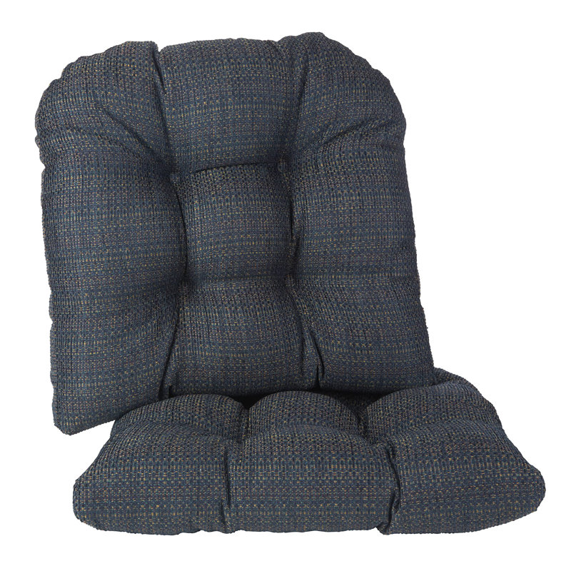 Coussins de siège larges antidérapants Lukaj 17 po x 17 po, ensemble de 2, Bleu marine