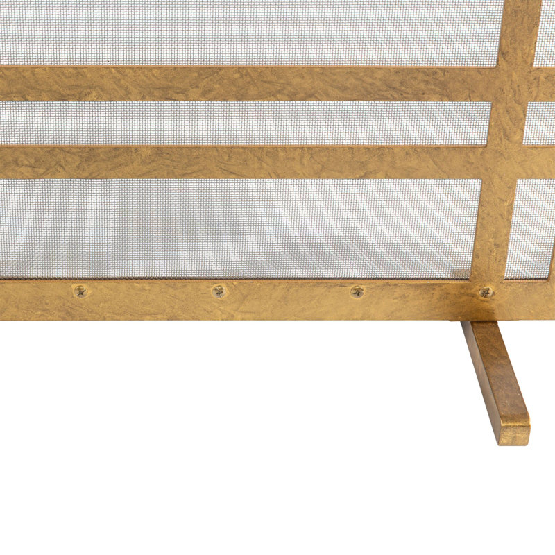 Montana Steel Fireplace Screen, Royal Gold