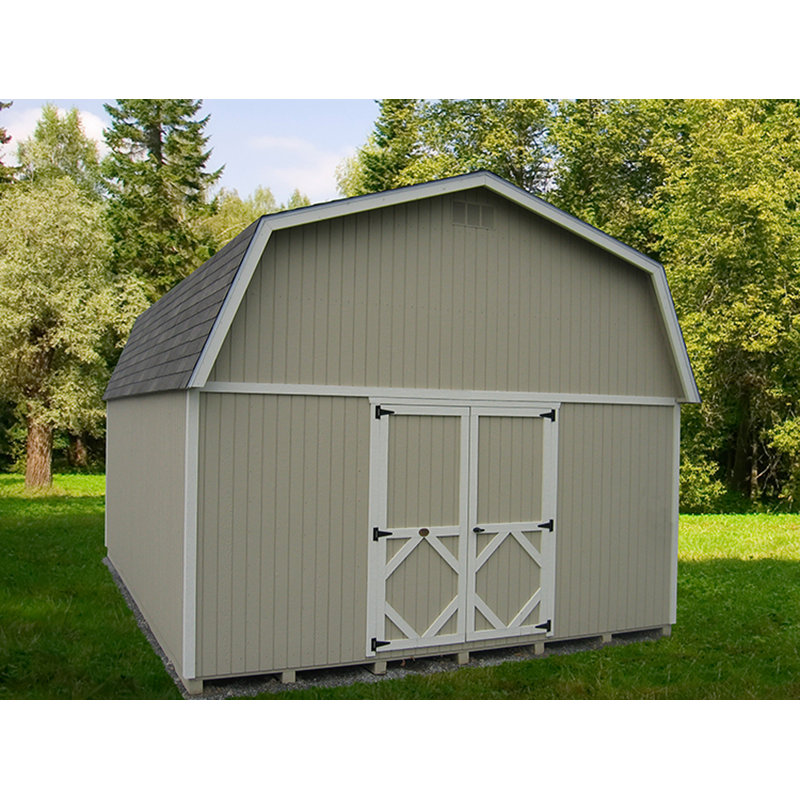 Classic Gambrel Outdoor Wood Storage Large Barn, 16' X 22', Yes