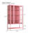 Contemporary Glass Display Cabinet with Integrated LED Lighting and Adjustable Storage-129159032