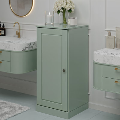 Palace Imports 100% Solid Wood Bathroom Storage Cabinet, Raised Panel Door, Adjustable Shelves, 16.5" Wide, 35.75" Tall