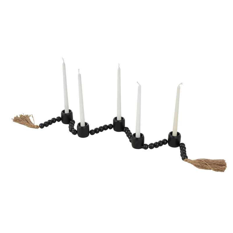 Porte-bougie brun avec guirlande Mango, H 2,1 po x l 52 po x P 2,2 po