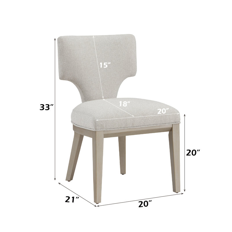 2 chaises d'appoint en lin et champagne - gris, siège d'une largeur de 20 po, profondeur de 18 po, hauteur sans dossier, plancher de 14 po et 14 po, capacité de 220 lb par chaise, pieds en bois massif, plateau en pierre d'ingénierie, forme conique