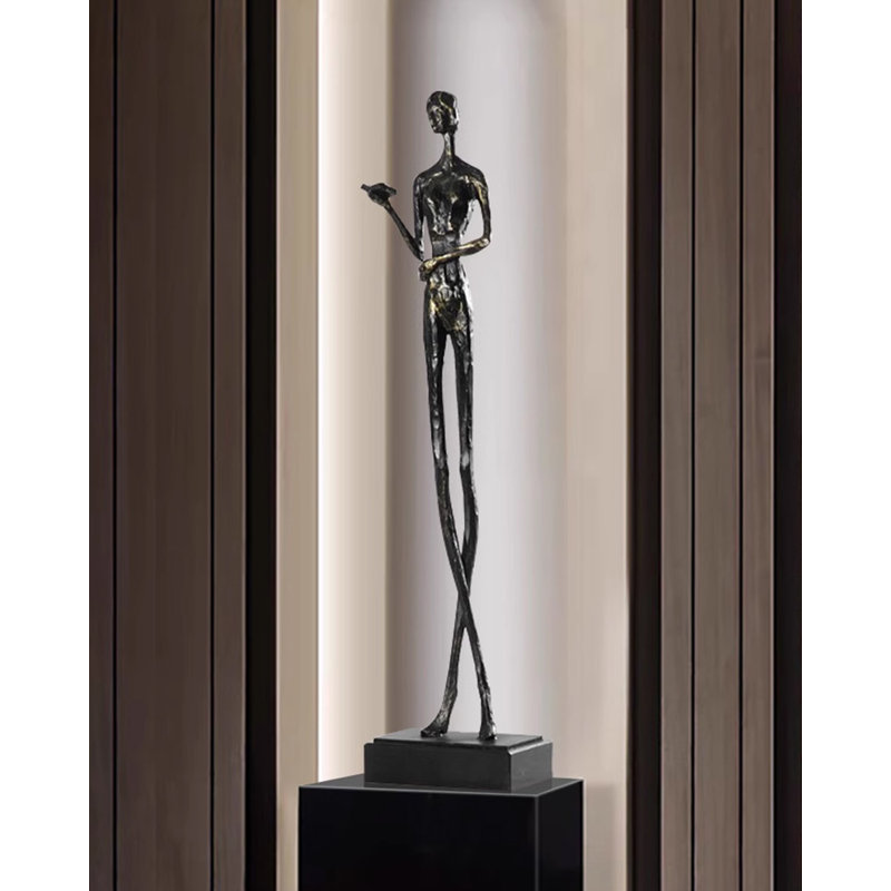 Figurine abstraite d'art nordique en fonte d'aluminium