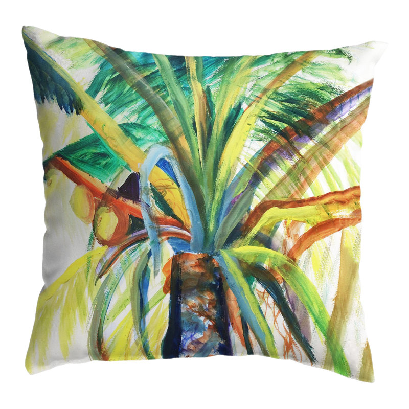 Floral Outdoor Reversible Throw Pillow, 18" x 18"