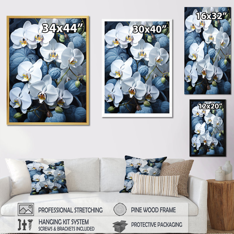 " White And Blue Pansies Elegance ", Natural Floater Framed, 20" H x 12" W