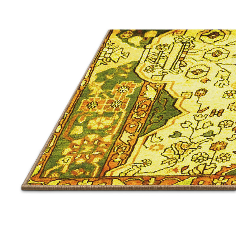 Tapis oriental en laine / polyester tissé à la machine Kampfer, Rectangle 3 pi x 5 pi