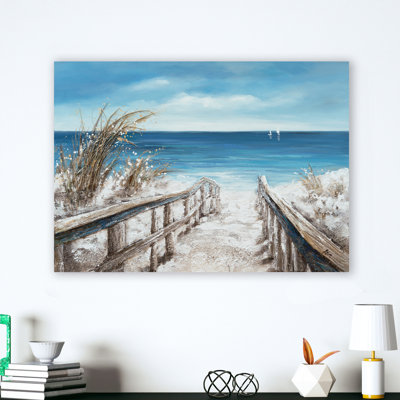 Sur la plage - peinture sur toile tendue