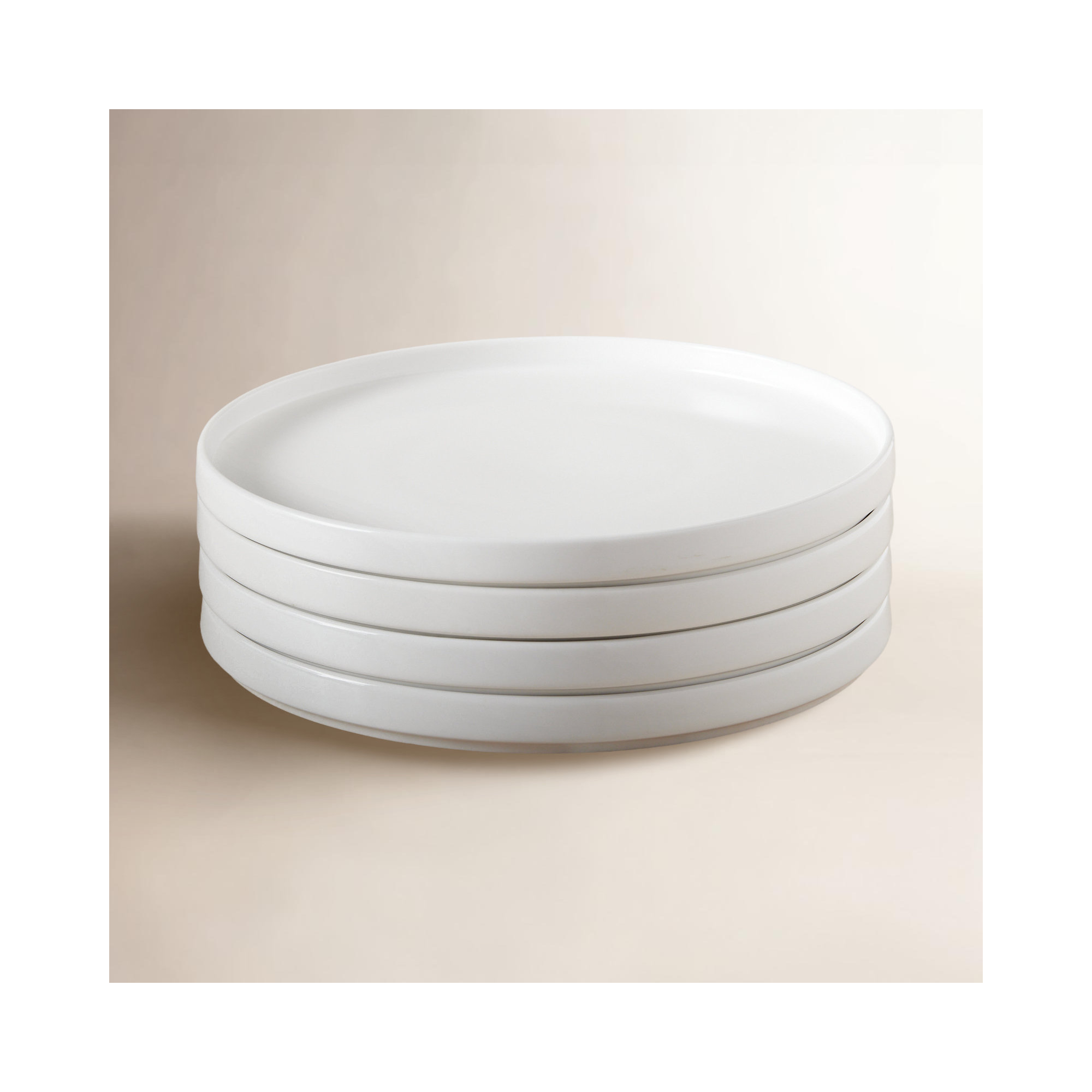 Izie Straight Lip Stoneware Dinner Plate, White