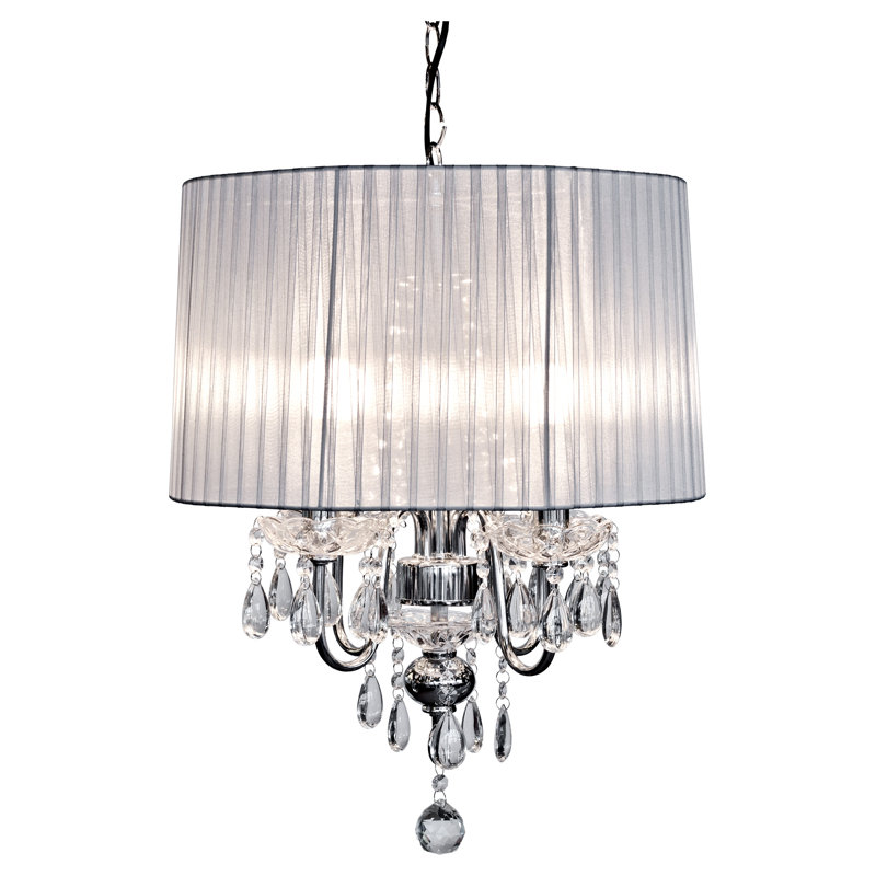 Warwick 4 - Light Drum Chandelier, Silver, Silver
