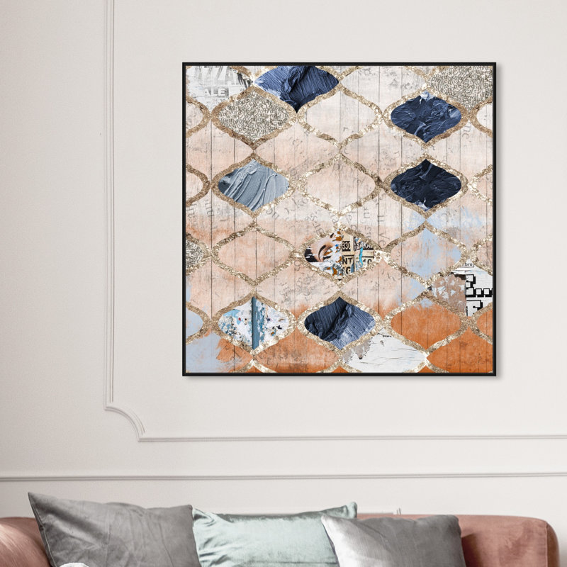 «Modern Moroccan», impression sur toile tendue, H 40 po x l 40 po, Cadre noir