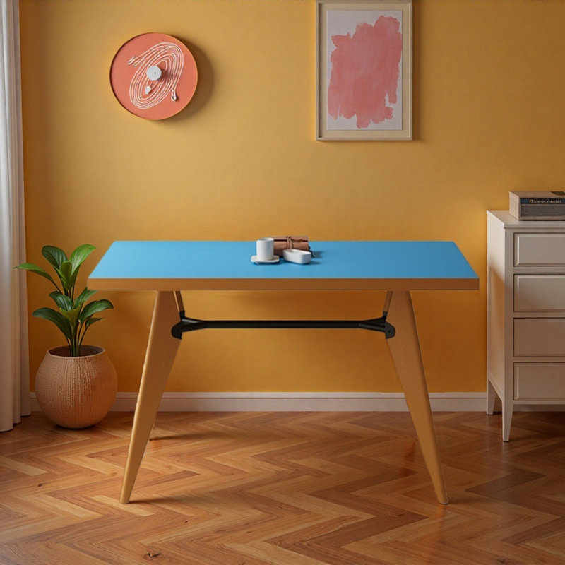 Bureau d'écriture multifonctionnel bleu vif et brun, H 29,52 po x l 47,24 po x P 27,55 po