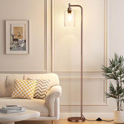 Lampadaires pour le salon - Lampe sur pied industrielle avec abat-jour en verre, lampe sur pied moderne avec ampoules à DEL