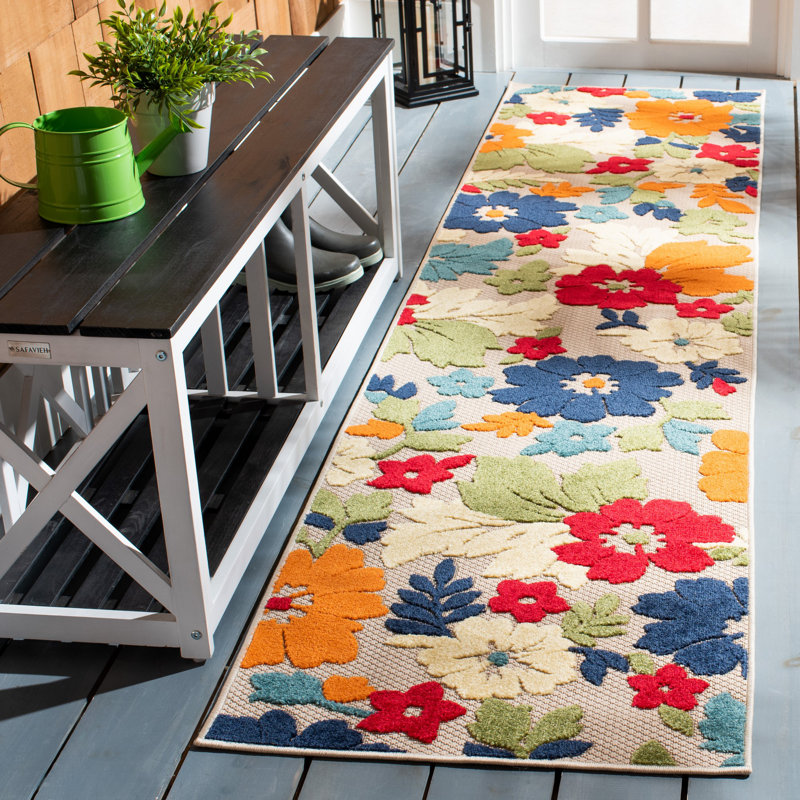 Longshore Performance Floral Indoor/Outdoor Area Rug, Runner 2'2" x 9'