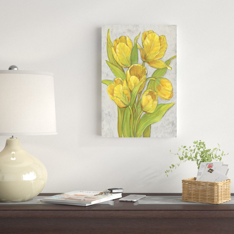Tulipes jaunes II, H 18 po x l 12 po