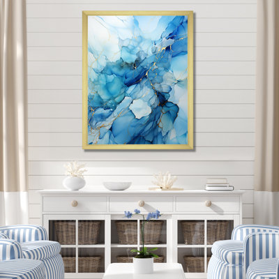 Minimalism White And Blue Glacier - Print on Canvas