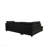 Reversible Polyfiber Sectional Sofa With Ottoman, Black