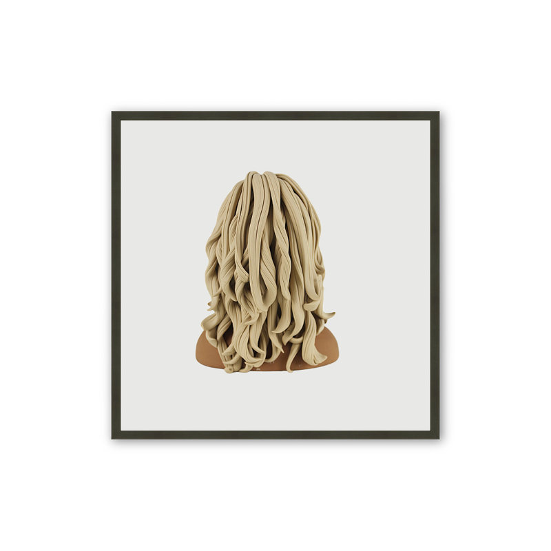 Good Black Art - «Lia», art mural par PJ Harper | Édition limitée de portrait, encadrement carré moderne , Noir