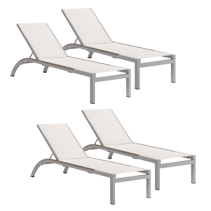 Argento Outdoor Chaise Lounge, Natural Sling
