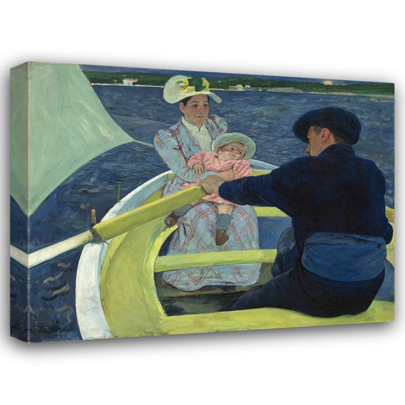 «The Boating Party» par Mary Cassatt - Art mural sur toile tendue avec châssis, H 48 po x l 33 po