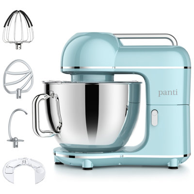 Panti 10-Speed 7-Quart Electric Stand Mixer with Splash Guard, Dough Hook, Flat Beater, Egg white separator and Whisk, Blue