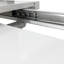 Table de salle à manger extensible blanche de 47,25 po à 63 po, pour 4 à 6 personnes, avec base en métal et plateau brillant en blanc, base en tubes d'acier inoxydable de style moderne de 63 po