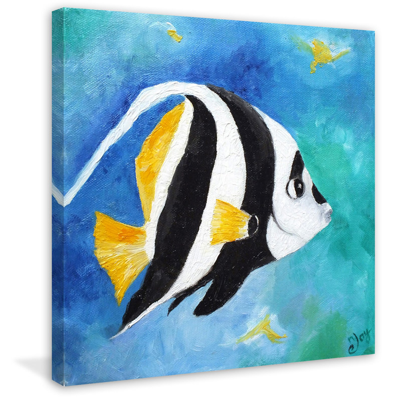 «Banner Fish» par Nicola Joyner, reproduction sur toile tendue, H 18 po x l 18 po
