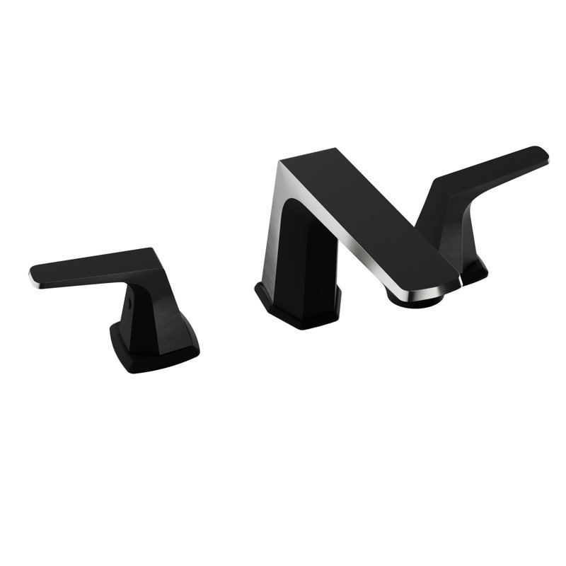 2-handle Bathroom Faucet with Drain Assembly, Matte Black/Brushed Nickel