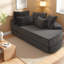Canapé-lit 2 en 1 en velours côtelé de 2,5 cm, fauteuil inclinable semi-circulaire moderne pour la maison