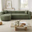 Canapé modulaire à dossier incurvé de 109,4 po, canapé en forme de L avec méridienne orientée vers la gauche et 2 coussins décoratifs, canapé en chenille pour salon et appartement, sans assemblage requis-2006659113-2006659115