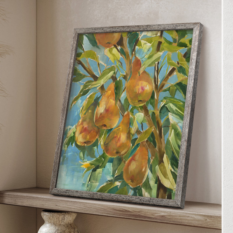 In A Pear Tree Framed Print - Solid Wood, 11" H x 9" W