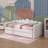Velvet Upholstery Daybed With Trundle & LED Light, Trundle Can Be Flat Or Erected-351641186