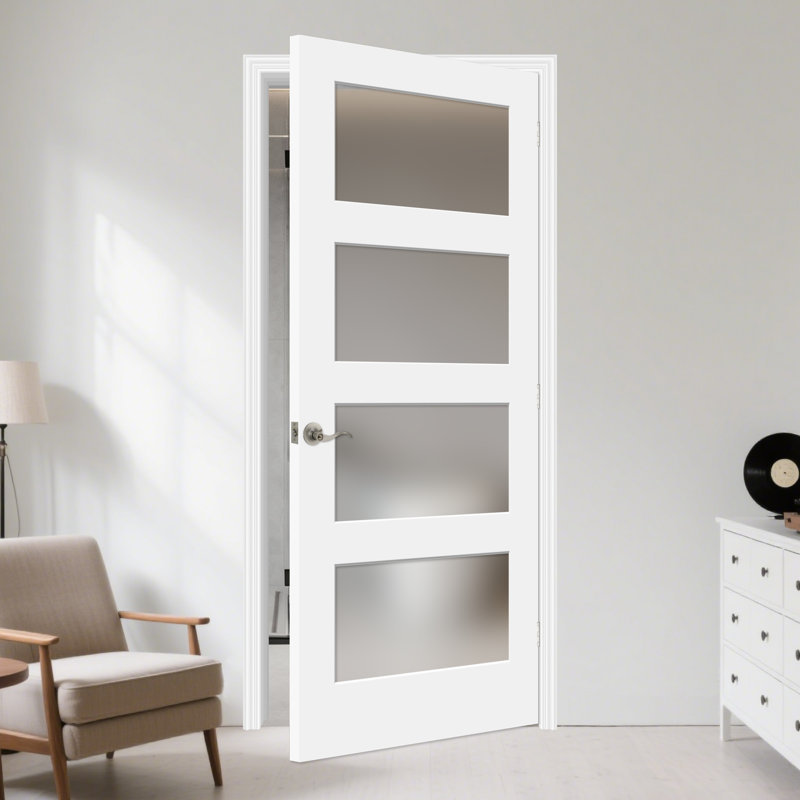 Porte standard en verre trempé givré 4 portes Pantry, 34 po x 80 po